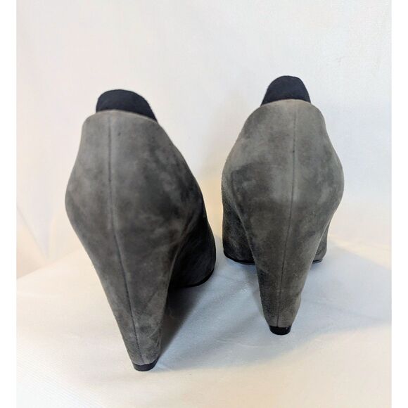 👠 Kenneth Cole Suede Wedge Pumps Gray Black 8M - Picture 4 of 8